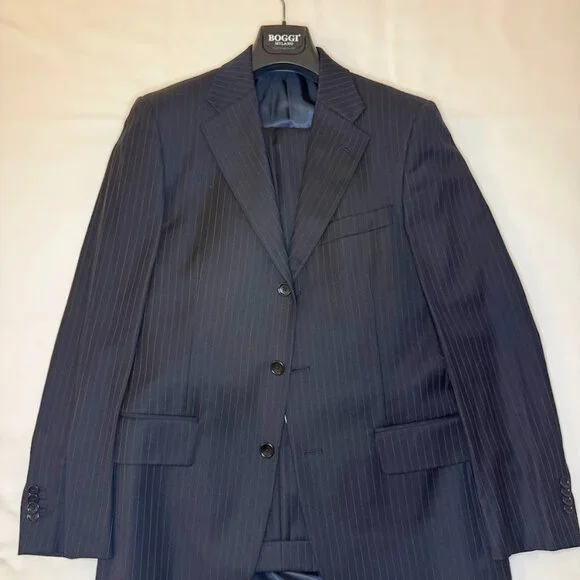 Boggi Milano 2-Piece Suit Size 46 Jacket & Pants (Adjustable Hem)